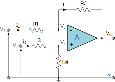 Differential amplifier formula, Wheatstone bridge differential amplifier circuit analysis