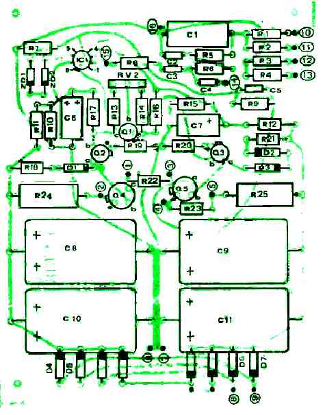 Position of components on PCB