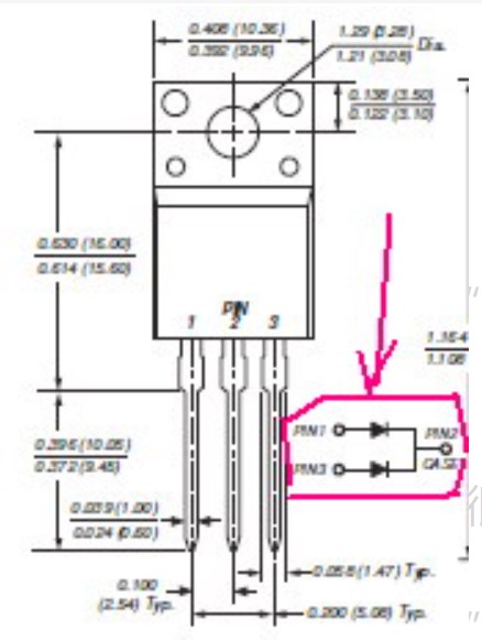 What is the function of the three-pin diode?