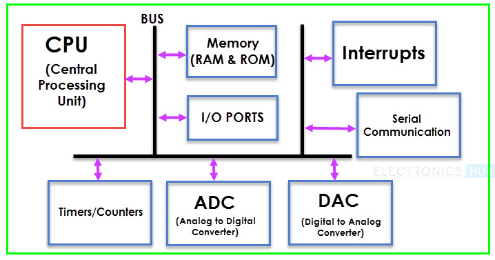 What is the basic structure of a microcontroller?