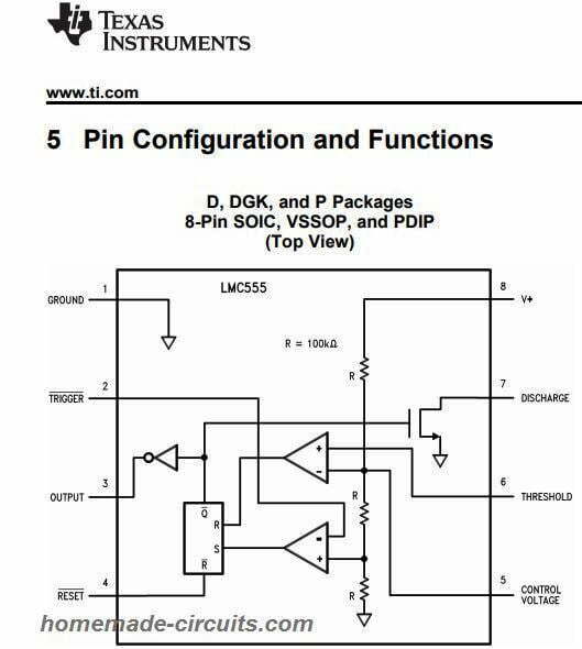 Datasheet/Pinout/Technical Specifications of LMC555