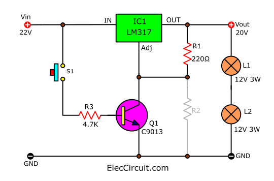 LM317 transistor as a switch