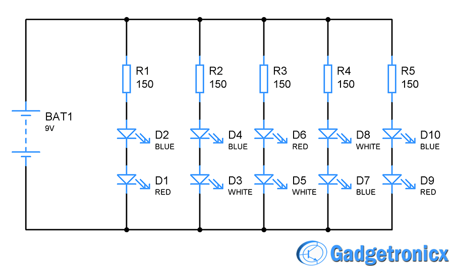 LED garland circuit diagram