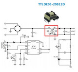 适用于5W以下的AC/DC汽车级隔离直插式变压器 ——TTLDE05-20B-D系列