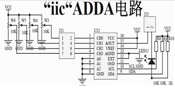 51单片机PCF8591 AD DA转换电位器控制舵机旋转的源程序