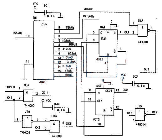 Ultrasonic electronic guide circuit Ultrasonic detector